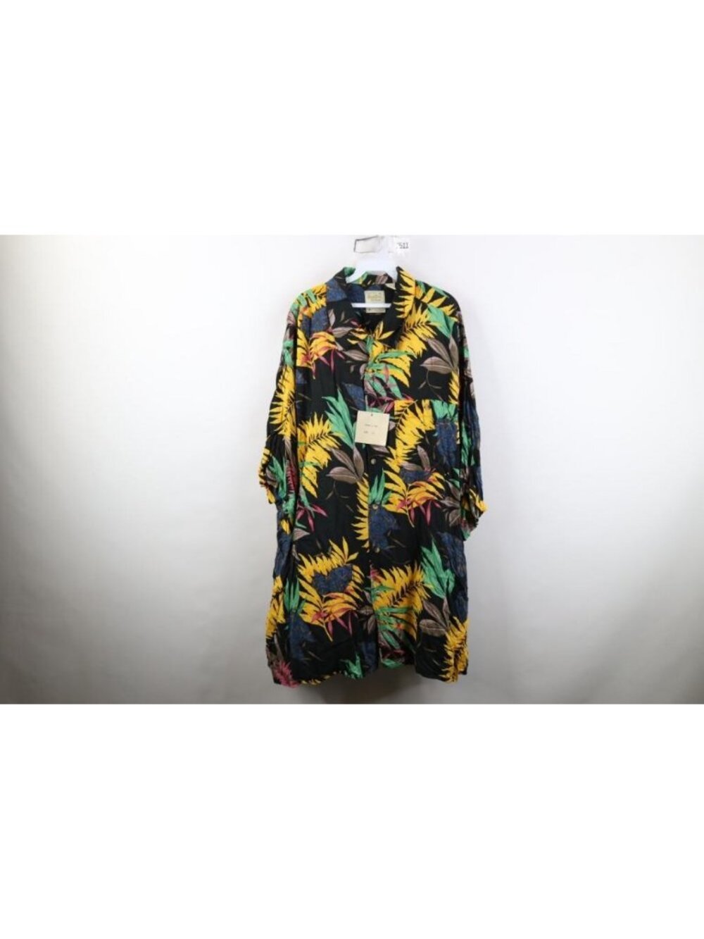 Deadstock Vintage 90s Streetwear Mens 4XL Rayon Gabardine Hawaiian Button Shirt